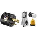3Pcs 125V Rv Power Lock Plug Inlet & 1x RV Generator Adapter 3- 30A Male to 30A Female RV Power Plug