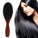 Everso Bristle Wooden Comb Boar Bristle Hair Brush Soft Natural Bristles for Thin and Fine Hair Restore Shine And Texture Reduce Frizz and Breakage