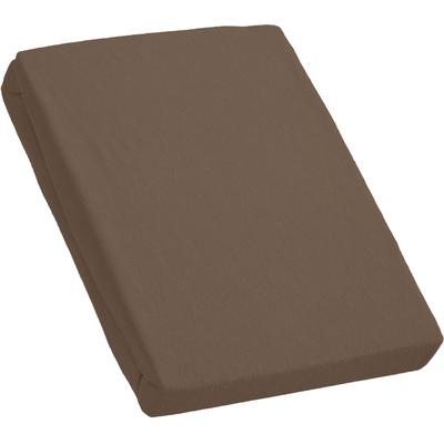 Spannbettlaken KUM "Frottee Spannbetttuch", braun (dunkelbraun), B:180-200cm L:200cm, Frottee, Obermaterial: 100% Polyester, Laken, Frottee Spannbetttuch Image