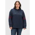 Sweatshirt SHEEGO "Große Größen" Gr. 44/46, blau (nachtblau) Damen Sweatshirts