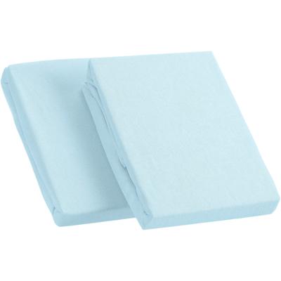 Spannbettlaken KUM "Frottee Spannbetttuch", blau (hellblau), B:90-100cm L:190-200cm, Frottee, Obermaterial: 100% Polyester, Laken, Frottee Spannbetttuch Image