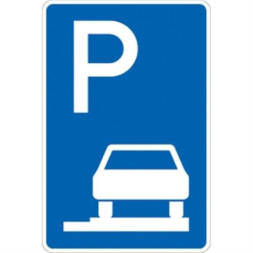 Verkehrsschild VZ315-65, Parken ganz auf Gehwegen rechts, Alu, RA1, 420x630 mm Image