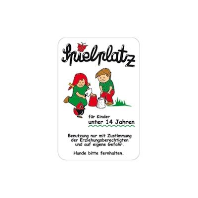 Schild Spielplatz für Kinder unter 14 Jahren ..., weiß, Alu, 400x600 mm Image