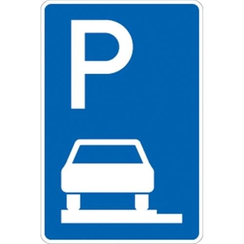 Verkehrsschild VZ315-60, Parken ganz auf Gehwegen links, Alu, RA2, 420x630 mm Image