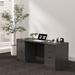 Wade Logan® Ashmin Executive Desk Wood in Brown/Gray | 29.52 H x 66.93 W x 23.62 D in | Wayfair DE57B8156B974ACD8DCA746491B78C69