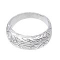 Modern Sea,'Men's Modern Sterling Silver Band Ring Handcrafted in Bali'