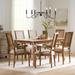 One Allium Way® Felipe Fabric, Rubberwood, & Cane Expandable 7 Piece Dining Set Wood/Upholstered in Brown | 30 H in | Wayfair