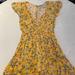 American Eagle Outfitters Dresses | Floral Mini Romper | Color: Gold/Yellow | Size: M