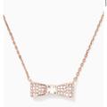 Kate Spade Jewelry | Kate Spade New York Ready Set Bow Pave Pendant Clear/Rose Gold | Color: Gold | Size: Length: 16" + 3" Extender