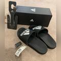 Adidas Shoes | Adidas Adilette Comfort Men's Sandal, 9 M, Black/Black/White - Cby96 - Brand New | Color: Black/White | Size: 9