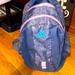Adidas Bags | Adidas Large Backpack Light &Dark Gray W/Bright Teal Logo,Lavender Zippers! Guc | Color: Gray/Purple | Size: Os