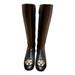 Gucci Shoes | Gucci Gorgeous Flat Heel Lambskin Knee High Boots Jeweled With Pearls, Bee | Color: Black | Size: 6.5