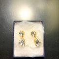 J. Crew Jewelry | Euc J.Crew Pear Shaped Stone Drop Clear Crystal Earrings In Gold | Color: Gold/White | Size: Os