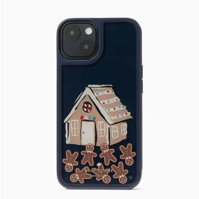 Kate Spade Accessories | Kate Spade Gingerbread Floating Liquid Iphone 13 Phone Case, Navy Multi Nib | Color: Blue/Brown | Size: Various