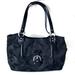 Coach Bags | Coach Campbell Signature Belle Carryall Tote Bag Leather Trim Black 25294 | Color: Black/Silver | Size: Os