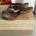 Burberry Shoes | Burberry Thong Wedge Sandal | Color: Brown/Tan | Size: 8