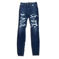 American Eagle Outfitters Jeans | American Eagle 2 Long Hi Rise Jegging 360 Next Level Stretch Distressed Denim | Color: Blue | Size: 2 Long