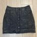 Free People Skirts | Free People Black Leather Skirt With Buttons Down The Middle | Color: Black | Size: 2