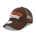 Women's New Era Brown Cleveland Browns Team Trucker 9FORTY Snapback Hat