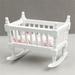 1:12 Doll House Baby Bed Anti-crack Handrail Small And Three-dimensional Hollow Out Nursery Room Beds Decorative Ornament Oblong High Fidelity Realistic Doll House Cradle Dollhouse Miniatures