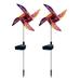 Pinwheel Solar Wind Windmill Garden Lawn Yard Ornaments Birthday Party Kids Stake Ground Power Spinners Gift Plastic