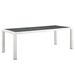 Pemberly Row Stance Patio Dining Table in White and Gray
