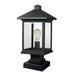 1 Light Outdoor Square Pier Mount Lantern in Seaside Style 9.5 inches Wide By 19.5 inches High-Black Finish Bailey Street Home 372-Bel-1791166