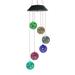 LED Solar Hummingbird Wind Chime Mobile Hanging Wind Chime for Home Garden Decoration Automatic Light Changing Color