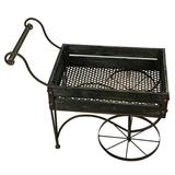 Zeckos Black Wood & Metal Wagon Cart Style Plant Stand 24 inch
