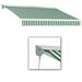 Awntech DM12-US-FW 12 ft. Destin with Hood Manual Retractable Awning Forest Green & White - 120 in.