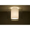 Besa Lighting - Pahu 16 - One Light Flush Mount-Satin Nickel Finish-Clear/Opal