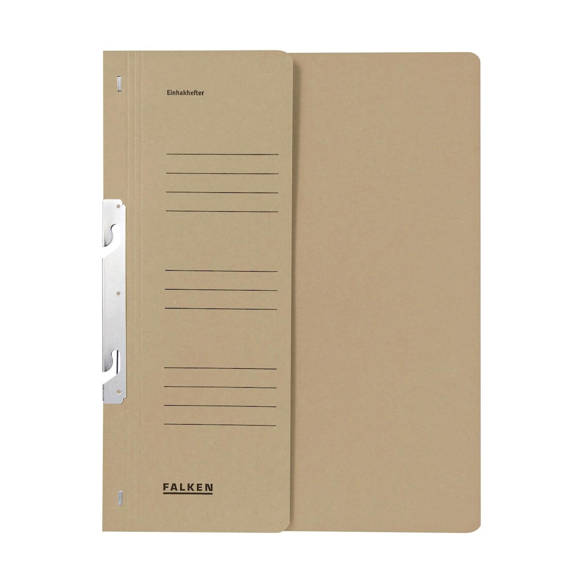 Falken 80000763 50x Einhakhefter für DIN A4, 250g/m2 Manila-RC-Krt., 1/2 Vorderd., kaufm. Heftung - Grau Image