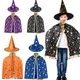 Chapeaux de sorcières et Cape pour enfants 2 pièces Costume Cosplay déguisement de fête