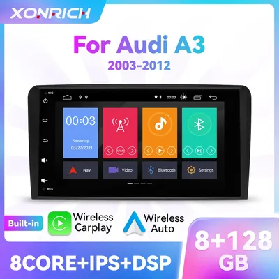 Autoradio Android 12 8 cœurs 128 Go navigation GPS DSP RDS IPS audio lecteur multimédia sans