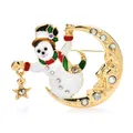 Wuli & baby – broche de bonhomme de neige en émail romantique Figure de neige noël nouvel an