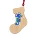 The Holiday Aisle® Scribblers the Seahorse 4 Wooden Holiday Shaped Ornament Wood in Blue/Brown | 3 H x 3 W in | Wayfair