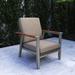 Latitude Run® Outdoor Wicker Armchair Rattan Furniture Patio Metal Dining Chair w/ Cushion, Grey Upholstered in Gray | Wayfair