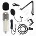 Condenser microphone set BM-800 microphone set with adjustable microphone suspension scissor arm metal shock mount and double-layer filter for studio recording and broadcasting