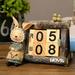 Kiplyki Easter Creative Bunny Log Cabin Calendar Home Decoration Cabinet Decorations Desktop Decorations