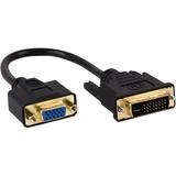 AtivaÂ® DVI to VGA Pigtail Adapter DVI-I Male to VGA Female Video Only Black