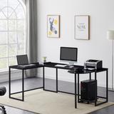 Home Office Black Industrial U Shaped Corner Computer Desk