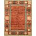 Ahgly Company Indoor Rectangle Abstract Red Oriental Area Rugs 5 x 8