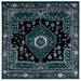 SAFAVIEH Vintage Hamadan Leone Oriental Area Rug Green/Black 6 7 x 6 7 Square