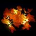 10LEDs Artificial Maple Leaves Fairy Lights Thanksgiving Holiday String Lights Decorative Lamp Home Indoor Decor(5.4Ft)