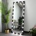 Hollywood Style Full Length Vanity Mirror With LED light bulbs Bedroom Hotel Long Wall Mouted Full Body Mirror Large Floor Dressing Mirror With Lights Black9