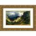 Bierstadt Albert 24x16 Gold Ornate Wood Framed with Double Matting Museum Art Print Titled - A Storm in the Rocky Mountains Mt. Rosalie