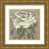 Zarris Chariklia 15x15 Gold Ornate Wood Framed with Double Matting Museum Art Print Titled - Silver Rose I