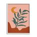 Stupell Industries Blooming Plant Leaf Pleasant Desert Crescent Moon Graphic Art White Framed Art Print Wall Art Design by JJ Design House LLC