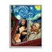 Stupell Industries Van Gogh & Mona Lisa Driving Starry Night Sky Framed Wall Art 16 x 20 Design by Jeremiah Ketner