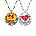 Logo No Photography Art Deco Fashion Pendant Necklace Mens Womens Valentine Chain